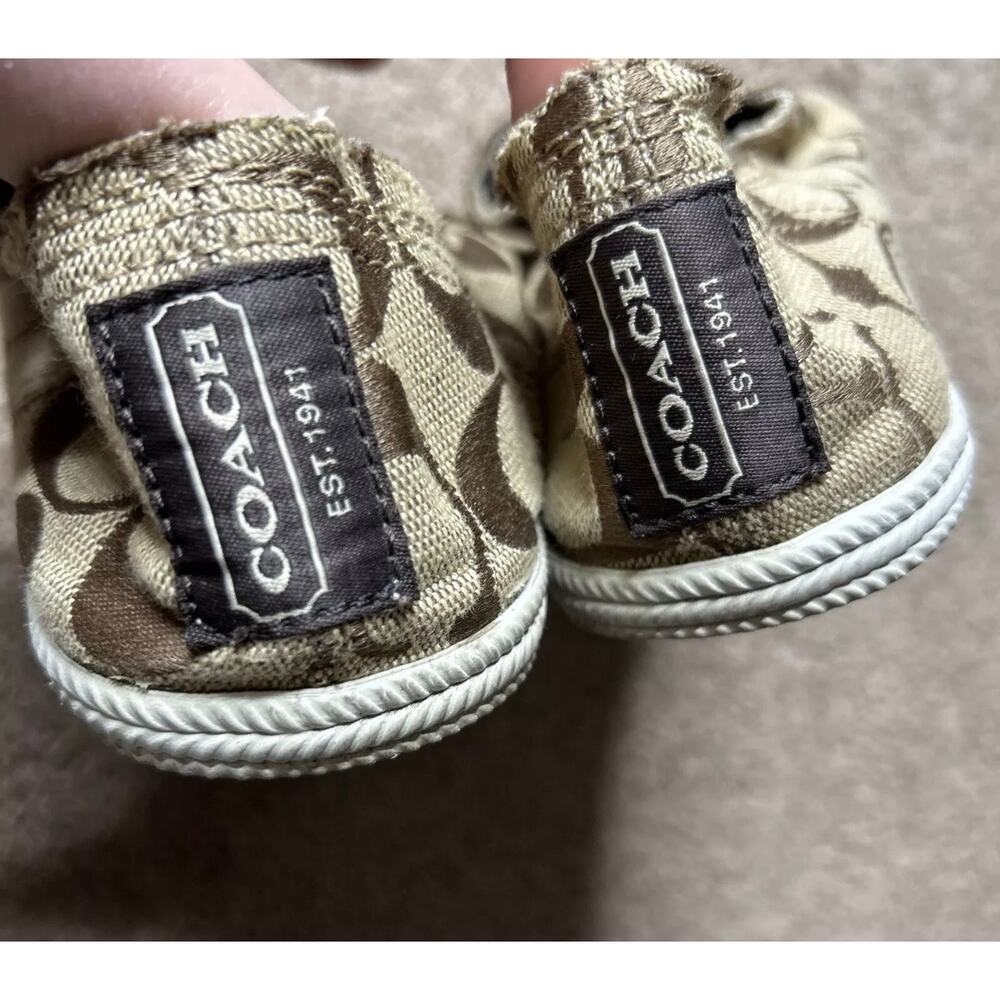 Coach Womens Size 8.5B Katie Canvas Slip On Sneaker Brown Signature Shoes - Picture 4 of 5